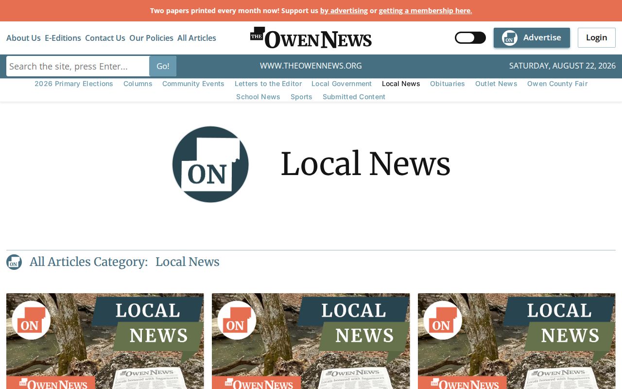 The Owen News local news section serving Spencer and Owen County